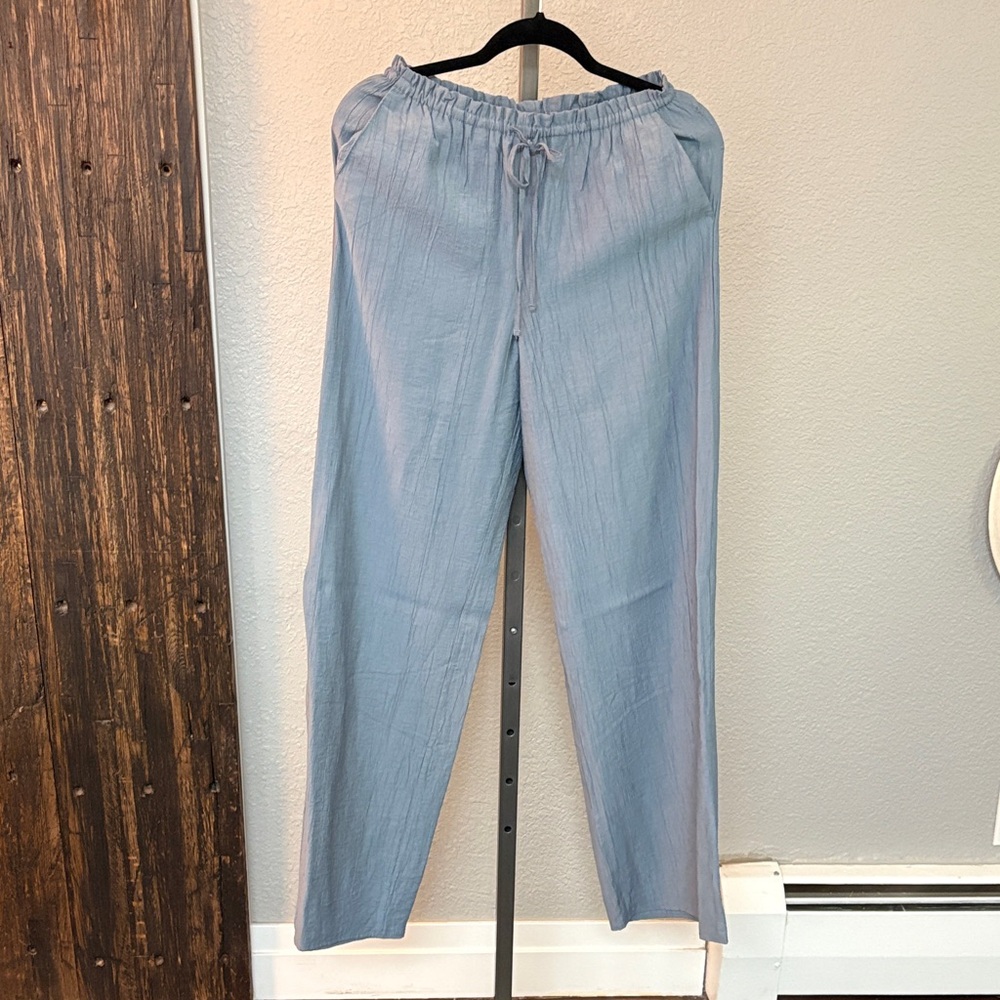 NWOT Zara wide leg blue pants with pockets